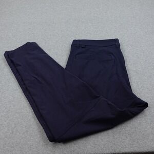 Lululemon ABC Mens Chino Pants 32 Navy Blue Performance‎ Stretch 5 Pockets Logo